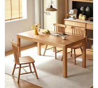 Sunyongfly Ensemble Table et chaises : Ensemble de Salle à Manger de Restaurant Facile à Monter, composé d'une Table et de Quatre chaises(140cm)