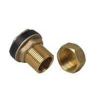 SUODEBYY Raccord Tuyau D'arrosage Raccord de cloison en Laiton 2 pièces avec Bouchons d'extrémité | Adaptateur d'irrigation de jardin à filetage mâle 1/2 "femelle 3/4"