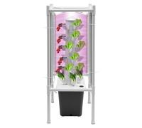 SUONTY Kit de culture hydroponique verticale, kit de culture hydroponique, kit de germination vertical avec 6 niveaux, 30 trous de plantation, éclairage LED, arrosage automatique, pour culture de