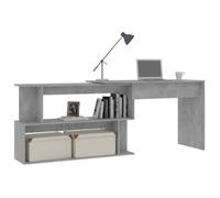 SUP396282 Bureau d'angle Contemporain - Table de bureau Mobilier Meuble De Bureau Gris béton 200x50x76 cm Aggloméré BestMeuble