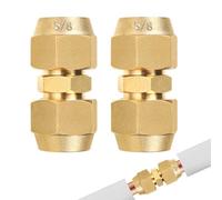 SUPAWAY Lot de 2 raccords doubles pour tuyaux en cuivre 5/8" - Raccord de tuyau en cuivre - Sans soudure - Avec 2 écrous de raccordement - Diamètre du tube en cuivre : 15,88 mm