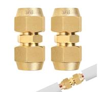 SUPAWAY Lot de 2 raccords doubles pour tuyaux en cuivre de 9,52 mm - Pour climatisation - Sans soudure - Diamètre du tube en cuivre : 9,52 mm - Accessoires avec 2 écrous-raccord
