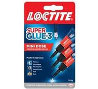 Loctite Colle Super Glue 3 Cyanoacrylate Résiste à l'eau Pack 3 x 1 g