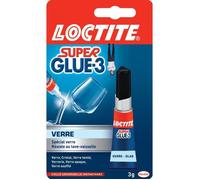 LOCTITE Colles Cyanoacrylates SUPERGLUE-3 Spécial Verre Tube 3g Blister 12uc
