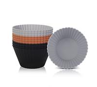 SUPER KITCHEN 9,2cm Grand 12 Moules Cupcake Moule Muffin Silicone Air Fryer | Réutilisables, Anti-adhésif Moule Cake Factory, Caissettes Muffins, Moules Gateau, Cuisson en Silicone Pour Friteuse à Air
