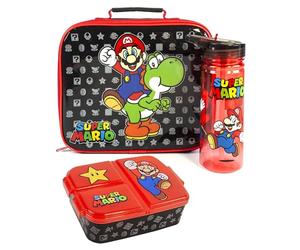 Super Mario Coffret pour enfants | Sac alimentaire pour enfants Yoshi, bouteille d’eau sans BPA 580ML et pot à collation | Cadeaux de produits dérivés pour joueurs Taille unique