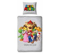 Lyo - Parure lit enfant Super Mario et ses amis - Housse réversible 140x200 + taie 63x63 - Oeko-TEX