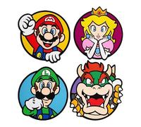 Super Mario Lot de 4 dessous de verre en PVC 9 cm de large | Dessous de verre durable - Produit officiel Nintendo Paladone