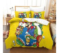 Super Mario Parure De Lit Pi¿¿Ces Avec Housse De Couette Imprim¿¿E En D Avec Fermeture ¿¿ Glissi¿¿Re, Microfibre Hypoallerg¿¿Nique Ultra Douce Pour Enfant