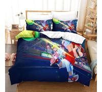 Super Mario Parure De Lit Pi¿¿Ces Avec Housse De Couette Imprim¿¿E En D Avec Fermeture ¿¿ Glissi¿¿Re, Microfibre Hypoallerg¿¿Nique Ultra Douce Pour Enfant