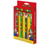 Super Mario (personnages) Lot de 4 stylos gel effaçables sous licence officielle