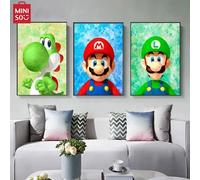 Super Marios Bros affiche Anime Luigi Yoshi chambre mur toile peinture affiches Kawaii fond décoration Art mur Pai Mario
