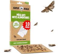 Super Ninja Anti Mites Alimentaires - Pack de 10, Pièges Très Efficaces avec Phéromone Attractif, Idéal pour Cuisine, Placards & Stockage, Protection 3 Mois