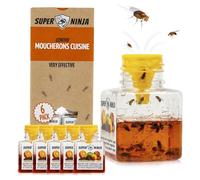 Super Ninja Pièges Anti Moucherons d'Intérieur Cuisine, Lot de 6 | Attrape Moucheron Intérieur pour Maison, Sûr pour Enfants et Animaux, Non Adapté aux Moucherons de Terreau, Jusqu'à 3 Mois