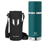 Super Sparrow Bouteille d'eau en acier inoxydable - Thermos - 750ml - BPA-free Thermos - Bouteille isolante Couvercle anti-fuite Fonctionne comme un gobelet