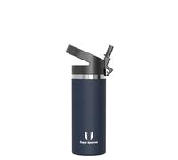 Super Sparrow Gourde Enfant Isotherme - 500ml - Paille Bouche Large Bouteille - sans BPA - SwivelSip Gourdes INOX - pour Sport, Voyages, L'école