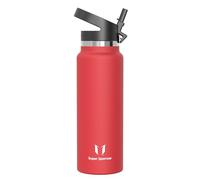 Super Sparrow Gourde Isotherme - 1200ml - Paille Bouche Large Bouteille - sans BPA - SwivelSip Gourdes INOX - pour Sport, Voyages, L'école
