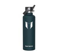 Super Sparrow Gourde Isotherme 1L - Bouteille Isotherme avec Paille - sans BPA - Gourdes Enfant INOX Bouche Standard pour Sport, Voyages, L'école, Bureau, Maison