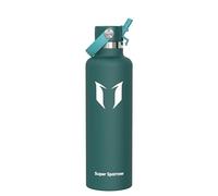 Super Sparrow Gourde Isotherme 1L - Bouteille Isotherme avec Paille - sans BPA - Gourdes Enfant INOX Bouche Standard pour Sport, Voyages, L'école, Bureau, Maison