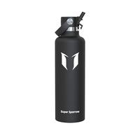 Super Sparrow Gourde Isotherme 1L - Bouteille Isotherme avec Paille - sans BPA - Gourdes Enfant INOX Bouche Standard pour Sport, Voyages, L'école, Bureau, Maison