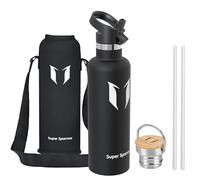 Super Sparrow Gourde Isotherme - Bouteille Isotherme - 1000ml - Gourde Inox Bouche Standard - Gourde Sport Étanche - Gourde Enfant sans BPA, pour Sport, Gym, Voyage