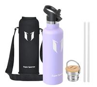 Super Sparrow Gourde Isotherme - Bouteille Isotherme - 1000ml - Gourdes Inox Bouche Standard - Gourde Enfant sans BPA, pour Sport, Gym, Voyage - Avec 2 Bouchons