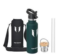 Super Sparrow Gourde Isotherme - Bouteille Isotherme - 620ml - Gourdes Inox Bouche Standard - Gourde Enfant sans BPA, pour Sport, Gym, Voyage - Avec 2 Bouchons