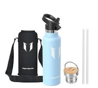 Super Sparrow Gourde Isotherme - Bouteille Isotherme - 620ml - Gourdes Inox Bouche Standard - Gourde Enfant sans BPA, pour Sport, Gym, Voyage - Avec 2 Bouchons