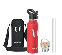 Super Sparrow Gourde Isotherme - Bouteille Isotherme - 620ml - Gourdes Inox Bouche Standard - Gourde Enfant sans BPA, pour Sport, Gym, Voyage - Avec 2 Bouchons