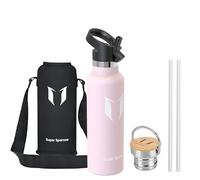 Super Sparrow Gourde Isotherme - Bouteille Isotherme - 620ml - Gourdes Inox Bouche Standard - Gourde Enfant sans BPA, pour Sport, Gym, Voyage - Avec 2 Bouchons