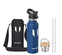 Super Sparrow Gourde Isotherme - Bouteille Isotherme - 620ml - Gourdes Inox Bouche Standard - Gourde Enfant sans BPA, pour Sport, Gym, Voyage - Avec 2 Bouchons