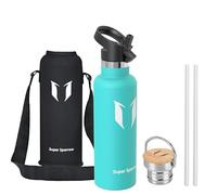 Super Sparrow Gourde Isotherme - Bouteille Isotherme - 750ml - Gourdes Inox Bouche Standard - Gourde Enfant sans BPA, pour Sport, Gym, Voyage - Avec 2 Bouchons