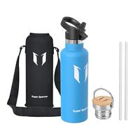 Super Sparrow Gourde Isotherme - Bouteille Isotherme - 750ml - Gourdes Inox Bouche Standard - Gourde Enfant sans BPA, pour Sport, Gym, Voyage - Avec 2 Bouchons