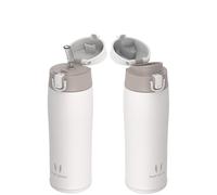 Super Sparrow Gourde Isotherme - INOX Bouteille Isotherme - 500ml - Mug Isotherme Étanche - Gourde Enfant sans BPA - Comprend 2 Couvercles avec Paille et Couvercle Sport