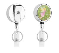 Superbe bobine de porte-badge en métal robuste tendance et robuste avec clip rétractable pour badge d'identité, porte-nom amusant avec corde en nylon de 68,6 cm pour infirmière et bureau