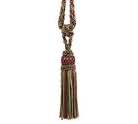 Superbe foncé Sable, Cerise Noire, en Loden Green Rideau et Draperie Tassel Embrasse/20 cm Tassel, 90 cm de Propagation (Embrace), 10 mm Cord, Ellora Collection Style # Tbe8 Couleur : EL10