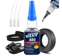 Supercolle noire 480, cyanoacrylate noir à séchage rapide pour cuir, caoutchouc, pneus et plastique. Colle liquide haute résistance, Réparation Fissures, Contact Téléphone portable Tablette 20G-1P