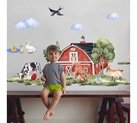SUPERDANT Animaux Paysage de Ferme Stickers Muraux 8 Style Animaux de la Ferme Décoration Murale Oiseaux Moutons Poulets Stickers Muraux Amovible Vinyle Art Stickers Muraux pour Salon Chambre