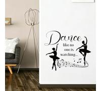 SUPERDANT Autocollant Mural de Danse Classique Décorez Comme Si Personne Ne Regardait Stickers Muraux Vinyle Imperméable pour Chambre de Fille Maison Chambre Salon Noir 64x55cm