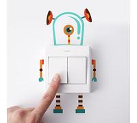 SUPERDANT Autocollants Interrupteur Vinyle Lot 6 Modèles Robot Drôle Stickers Muraux Art Mural Décoratif pour Chambre d'Enfant Salon Décoration Intérieure Maison