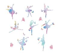 SUPERDANT Autocollants muraux de ballerine - 8 styles - Autocollants muraux ballerines dansantes - Autocollants muraux en forme de papillon - Décoration murale pour chambre de fille