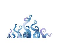 SUPERDANT Blue Octopus Tentacules Stickers Muraux Sea Monster Wall Decor Peel and Stick DIY Art PVC Wall Decal Décorations à Coller sur Le Mur pour Le Salon Chambre