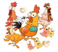 SUPERDANT Funny Poulet Stickers Muraux Coq Poule Poussin Sticker Mural avec Oeufs Décoration Murale Vinyle Décoration Murale pour Salle de Jeux Cuisine Garde-Manger Autocollants Décoratifs