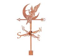 SUPERDANT Girouette 28.2x26cm 11.1x10.2in Finition Cuivre Fer Décorative Toit Jardin Indicateur Direction Vent Extérieur Métal Coq Girouette Cuivre