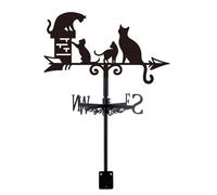 SUPERDANT Girouette de Jardin Exterieur Chat pour Montage sur Toit Piquet de Jardin Animal Vintage Girouettes Décorative Indicateur de Direction du Vent en Métal Deco Exterieur Girouettes en Métal