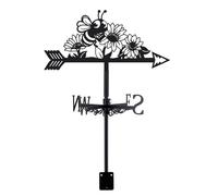 SUPERDANT Girouette de Jardin Exterieur Girouette Abeille Girouettes Abeille et Fleur Girouette Métal Noir Girouette Animaux Girouette Ornement de Deco Jardin Exterieur