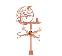 SUPERDANT Girouette en métal avec indicateur de direction du vent - Instrument de mesure - Installation sur toit - Pour extérieur, jardin, ferme, tonnelle, grange, décoration artistique - Cuivre rouge