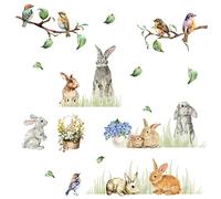 SUPERDANT Lapin Stickers Muraux Oiseau Décoration Murale Grand Amovible DIY Mur Art Décor Sticker Mural Oiseaux Wall Sticker Decor Autocollants Décoratifs