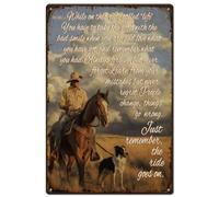SUPERDANT Plaque Metal Vintage Western Cowboy Poésie Cowboy Western Vintage Plaque Murale Decorative Rétro Amusante Affiche Vintage pour Bar Homme Cave Club Salon Panneau Decoratif Exterieur Metal