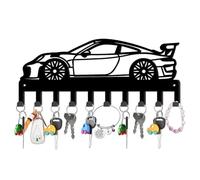 SUPERDANT Porte Clef Mural de Voiture Mural pour Clés de Voiture de Course 10 crochet Porte Clé Mural de Ferme pour Porte Clés Mural Organisateur de Clés en Métal Crochets pour Clés 11.5x25cm